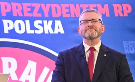 Europoseł, kandydat na prezydenta Grzegorz Braun na spotkaniu otwartym z mieszkańcami w Starogardzie