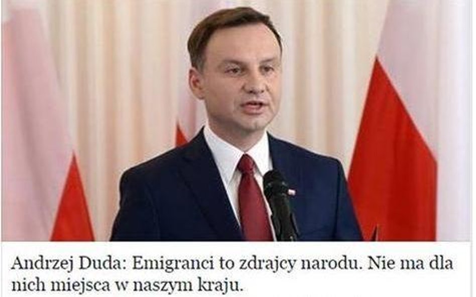 Rzekoma wypowiedź Andrzeja Dudy