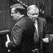 Bronisław Komorowski i Jarosław Kaczyński w Sejmie, grudzień 2008 r.