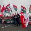 Przedstawiciele partii Jobbik na Marszu Niepodległości w Warszawie w 2015 roku
