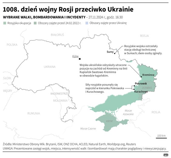 Tak wyglądała sytuacja na froncie w 1008 dniu wojny