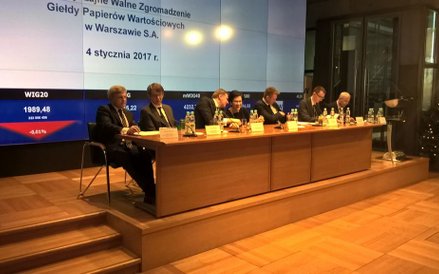 Ostatnie chwile zarządu GPW w tym składzie. Od lewej...Dariusz Kułakowski, Michał Cieciórski, Paweł 