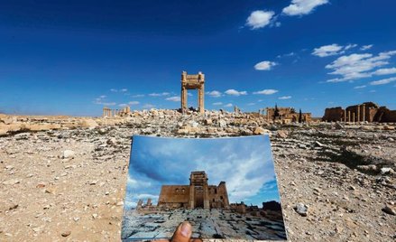 Świątynia Bela, u góry 31 marca 2016 r., u dołu 14 marca 2014 r.