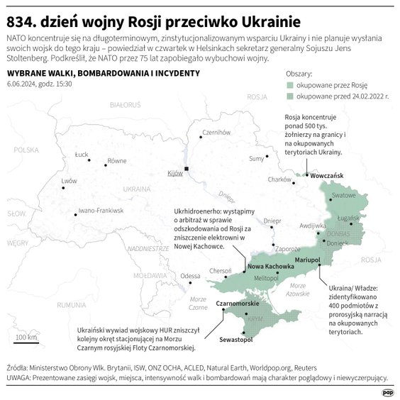 Tak wyglądała sytuacja na Ukrainie w 834 dniu wojny