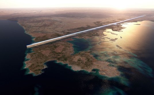 Wizualizacja miasta The Line.