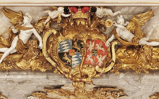 Symbol sojuszu bawarsko-saksońskiego, tak opisane są na stronie Residenz herby Bawarii I Rzeczpospol