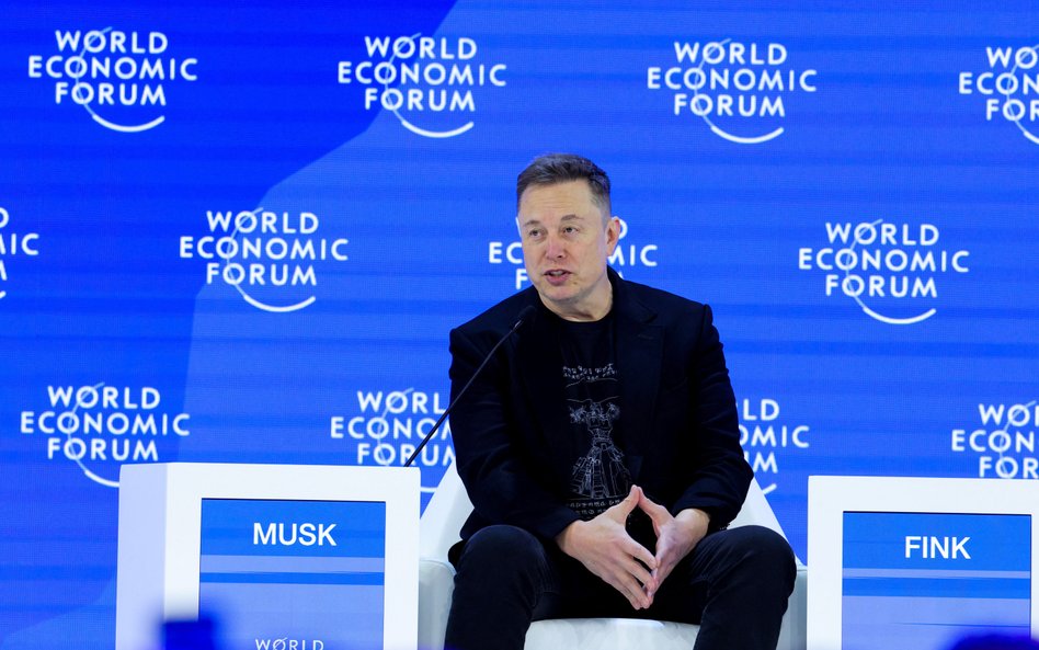 Elon Musk podczas swojego pierwszego wystąpienia na Światowym Forum Ekonomicznym w Davos