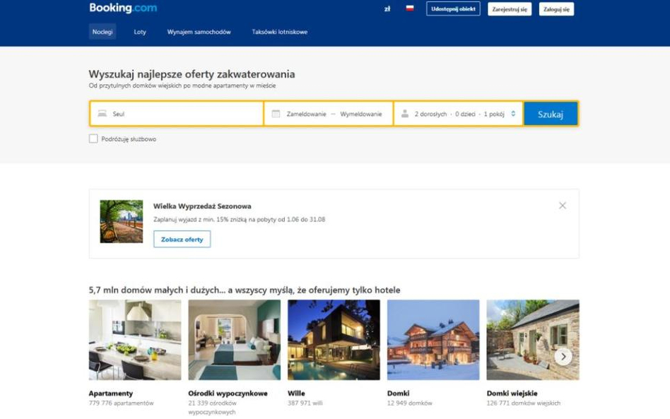 Booking.com chce prowizji od usług dodatkowych