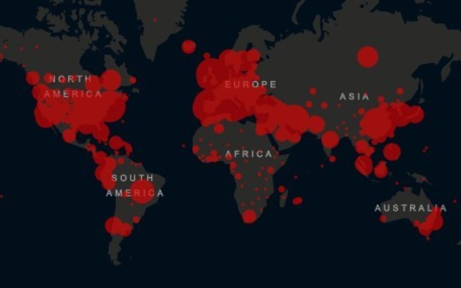 Już 1,2 mln zarażonych, 66 tys. ofiar. Zobacz postępy koronawirusa na mapie
