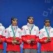 Polscy skoczkowie na podium (od lewej): Kamil Stoch, Dawid Kubacki, Stefan Hula i Maciej Kot