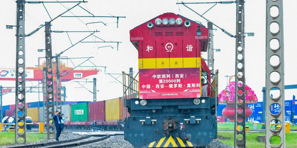 In shipments from China, trains replace ships