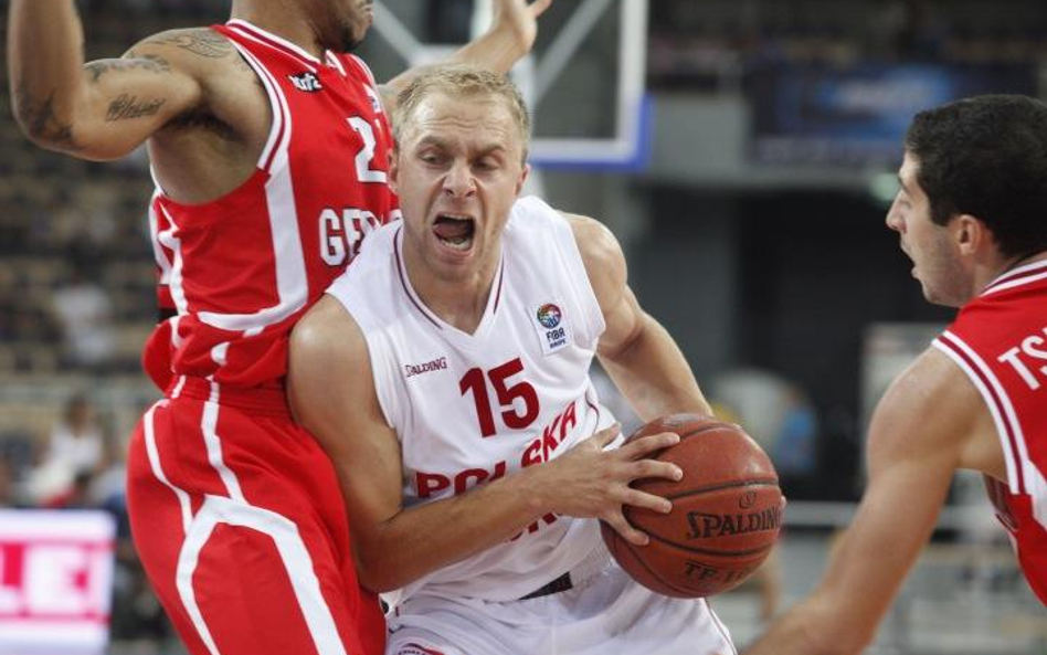 Łukasz Koszarek podczas meczu reprezentacji Polski z Gruzją, 17 sierpnia 2011
