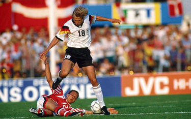 Euro 1992. Puchar Delaunaya wywalczyli Duńczycy, którzy w finale pokonali Niemców: Jürgen Klinsmann 