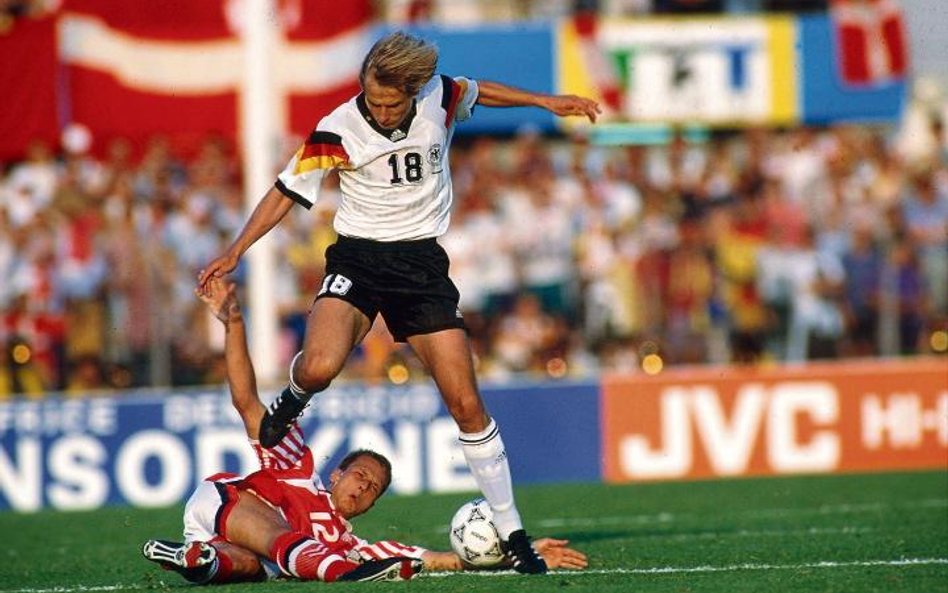 Euro 1992. Puchar Delaunaya wywalczyli Duńczycy, którzy w finale pokonali Niemców: Jürgen Klinsmann 