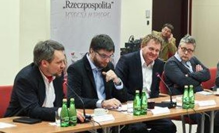 Dyskutanci (od lewej) Michał Szułdrzyński, „Rz”, Jan Filip Staniłko, Tomasz Wróblewski, Marek Cichoc
