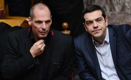 Premier Grecji Alexis Tsipras i minister finansów Yanis Varoufakis