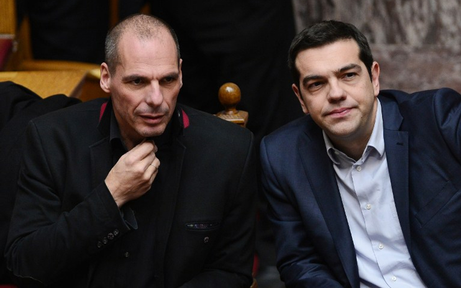 Premier Grecji Alexis Tsipras i minister finansów Yanis Varoufakis