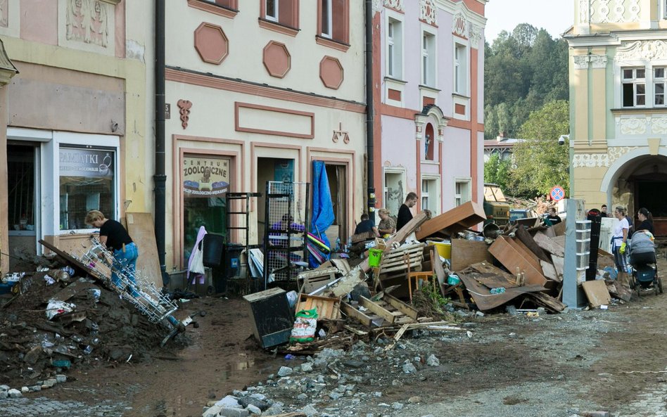 Lądek-Zdrój, sprzątanie po powodzi