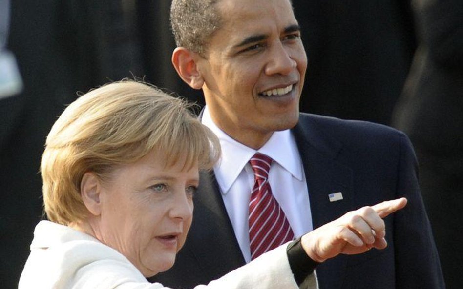Barack Obama z Angelą Merkel