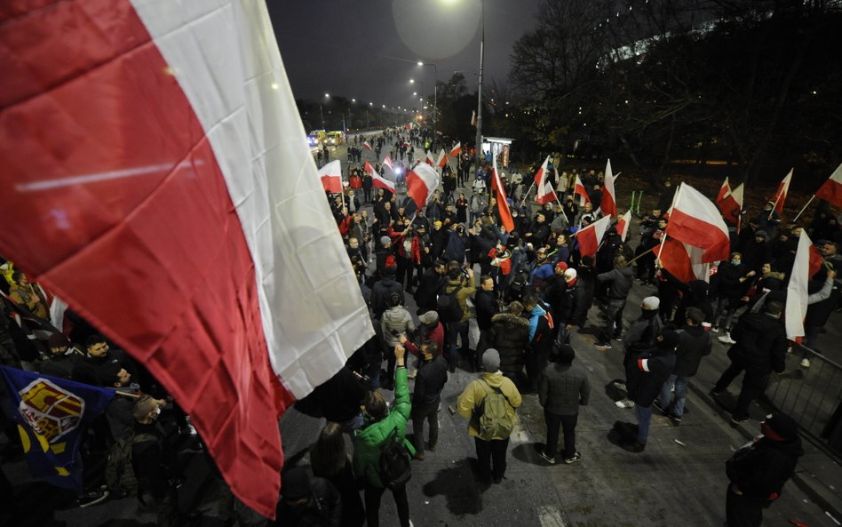 Uczestnicy Marszu Niepodległości