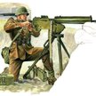 Żołnierz polski z ciężkim karabinem maszynowym Browning wz. 30