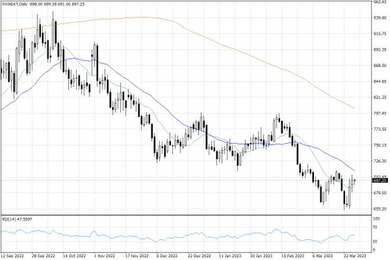 Notowania pszenicy w USA – dane dzienne