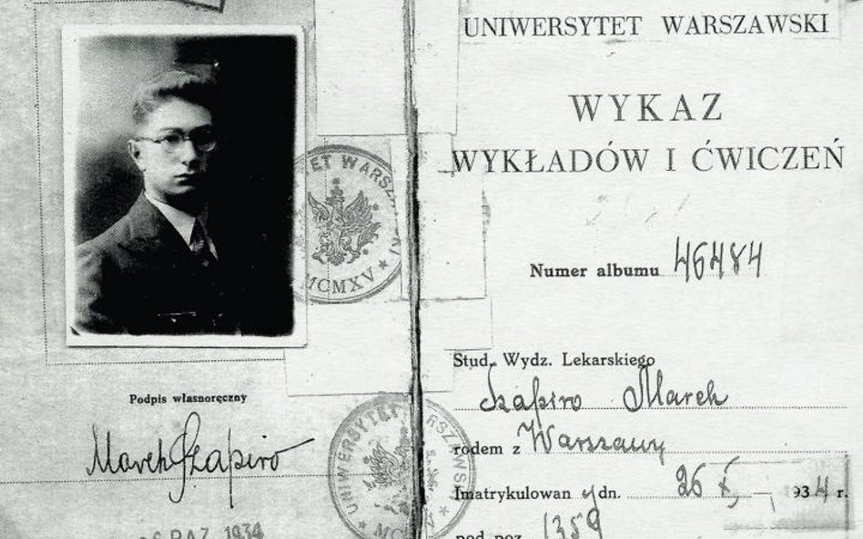 Indeks studencki Uniwersytetu Warszawskiego z pieczątką sankcjonującą getto ławkowe „miejsce w ławka