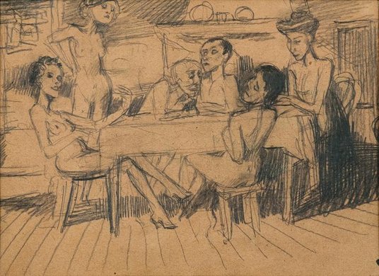 Rysunek Brunona Schulza pochodzi z kolekcji poety Jerzego Ficowskiego.