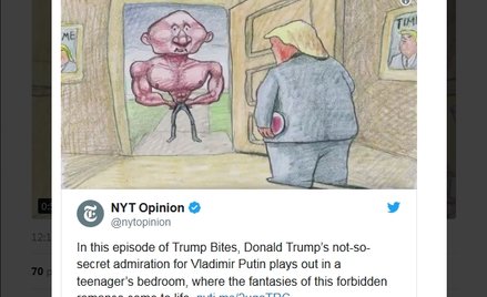 "New York Times" pokazał Putina i Trumpa jako kochanków. "Homofobia"