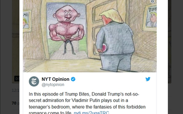 "New York Times" pokazał Putina i Trumpa jako kochanków. "Homofobia"