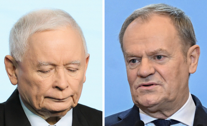 Prezes PiS Jarosław Kaczyński i przewodniczący Platformy Obywatelskiej, premier RP Donald Tusk