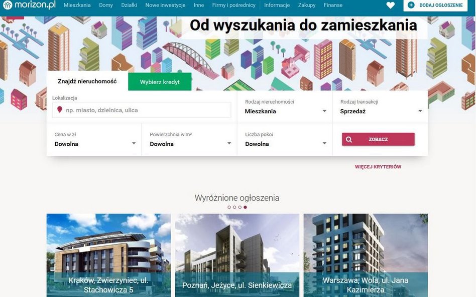 Morizon ma więcej ogłoszeń niż Otodom