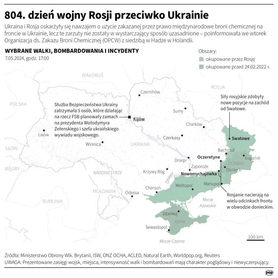 Tak wyglądała sytuacja na froncie w 804 dniu wojny