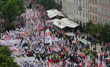 Protest "Solidarności" w Warszawie