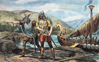 Artystyczne wyobrażenie wikingów, „wojowników Północy”, którzy wyruszyli na podbój nieznanych ziem (