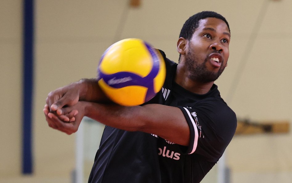 Wilfredo Leon podczas treningu siatkarzy w Centralnym Ośrodku Sportu w Spale