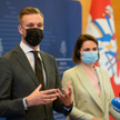 Szef MSZ Litwy Gabrielius Landsbergis i Swiatłana Cichanouska