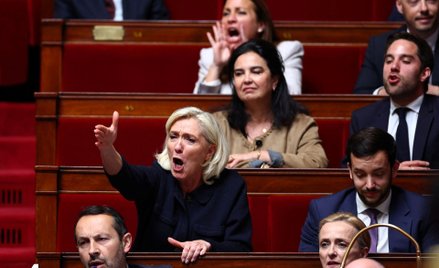 Marine Le Pen  podczas sesji rządu w Zgromadzeniu Narodowym w Paryżu, 28 kwietnia 2026 r.