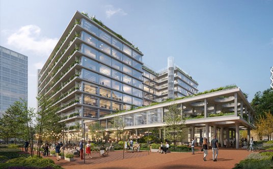 Z budynkiem Office House będzie połączony piętrowy pawilon z przeszklonym lokalem gastronomicznym