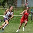 Do gry lacrosse używa się gumowej piłki, którą łapie się, przenosi, podaje i rzuca za pomocą kija za