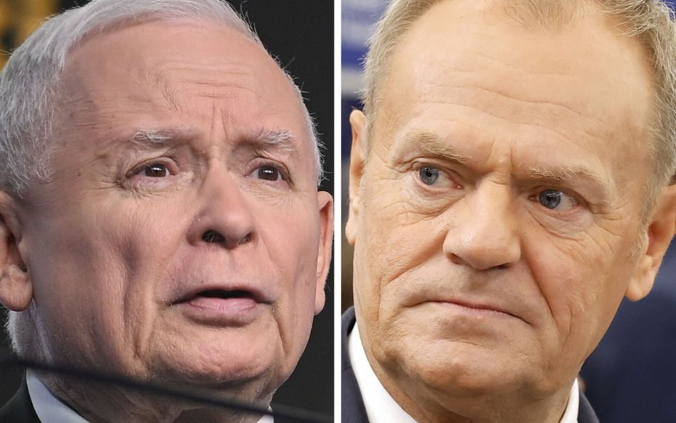 Prezes PiS Jarosław Kaczyński i premier RP, przewodniczący Platformy Obywatelskiej Donald Tusk