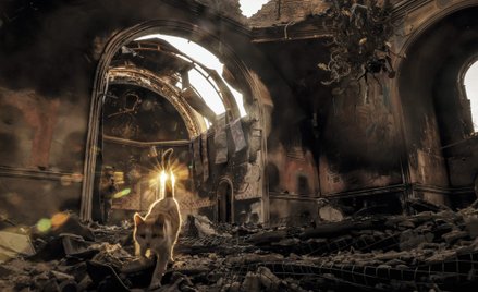 Zniszczony kościół w mieście Kostiantynówka w obwodzie donieckim na Ukrainie, 12 października 2025 r