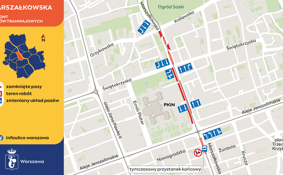 Palna przebudowy Marszałkowskiej od 1 lipca