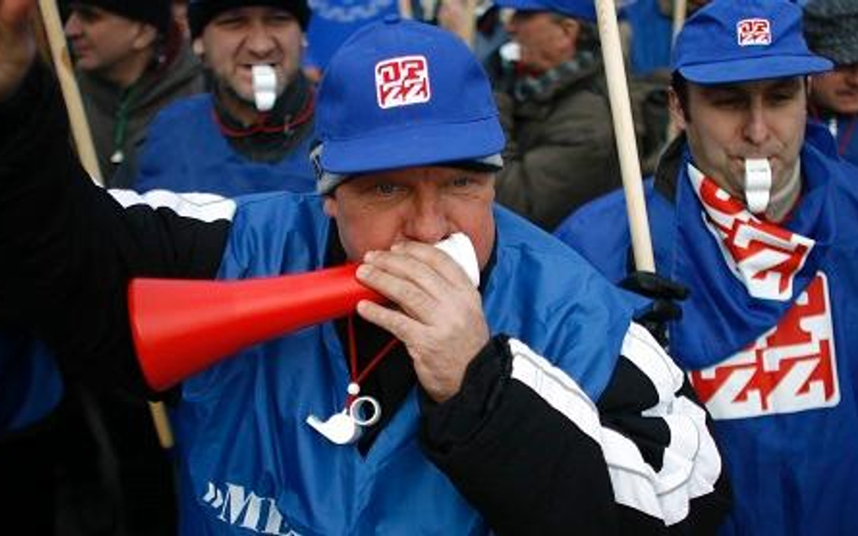 Protest górników przeciw pomostówkom w 2008 r.