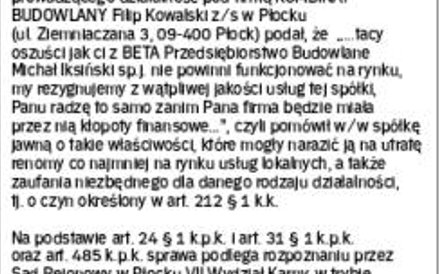 Wzór prywatnego aktu oskarżenia