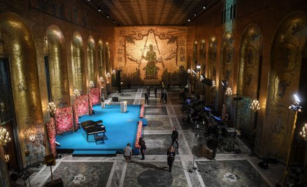 Przygotowanie do uroczystości przyznania Nagród Nobla w Sztokholmie w 2020 roku