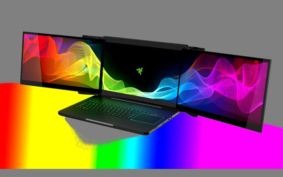 Laptop Project Valerie posiada trzemy ekrany o przekątnej 17,3 cala. Każdy z nich obsługuje 4K, co d