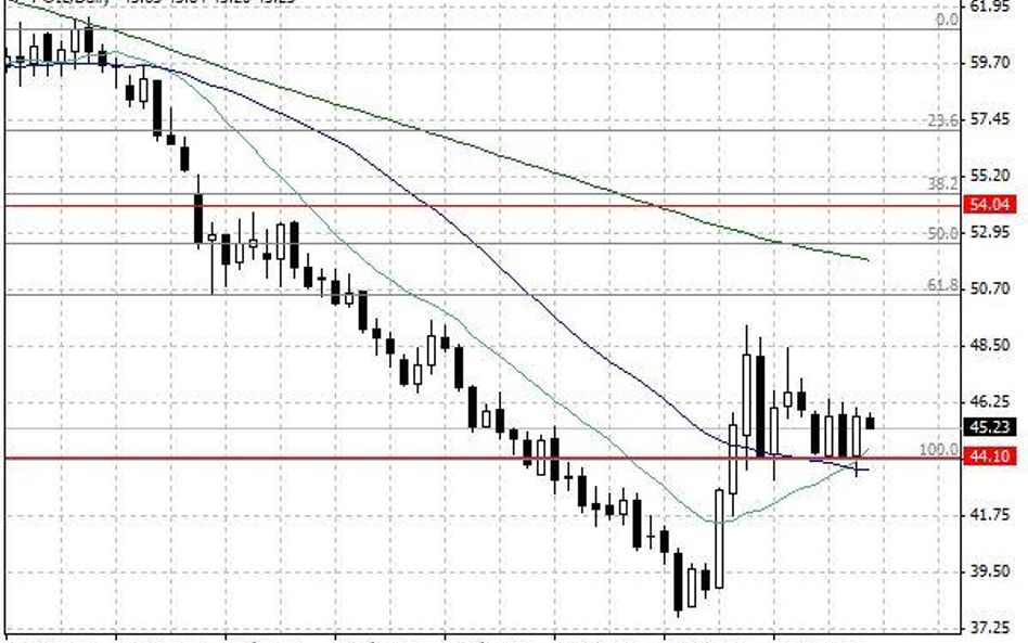 Notowania ropy WTI – dane dzienne.