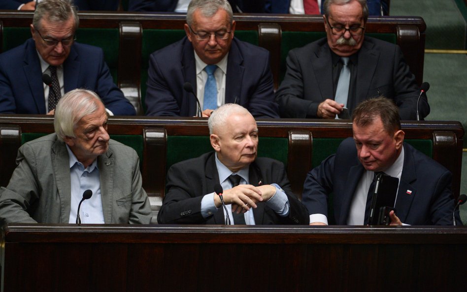 Jarosław Kaczyński w sejmowych ławach