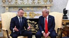 Karol Nawrocki i Donald Trump na spotkaniu w Białym Domu w Waszyngtonie.